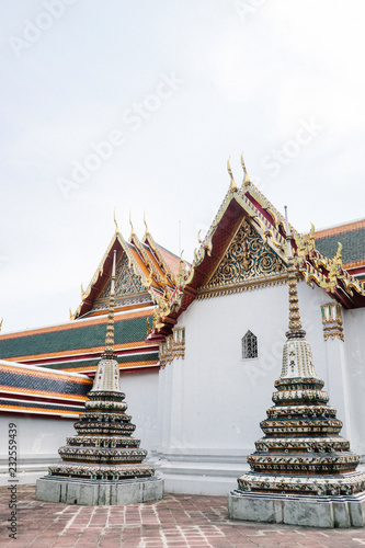 Wonderful temple exterior with gold ornaments photo