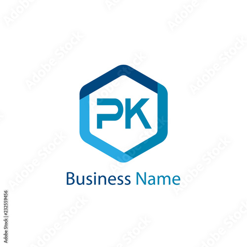 Initial Letter PK Logo Template Design