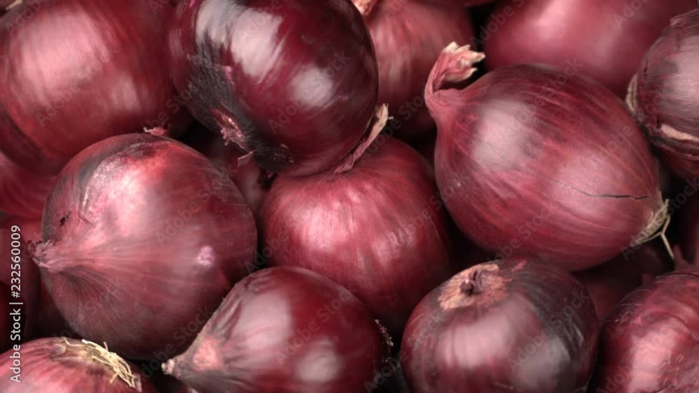 rotating red onions background rotating red onions background