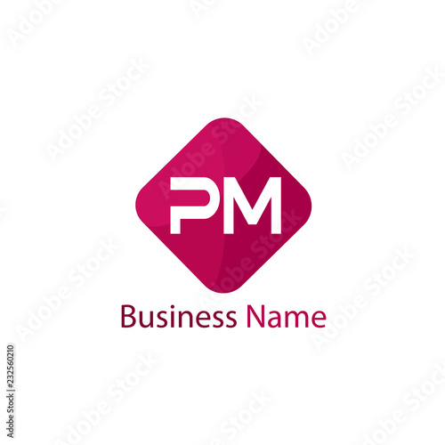 Initial Letter PM Logo Template Design