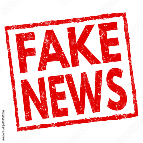 Fake news sign or stamp