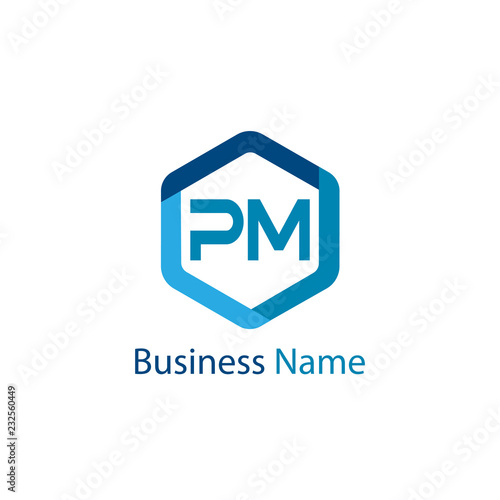 Initial Letter PM Logo Template Design