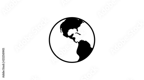 Animation of spinning planet Earth on white background. HD, Loopable. Elements of this image furnished by NASA.