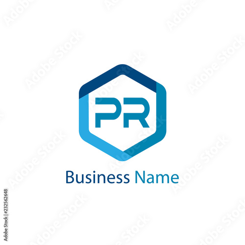 Initial Letter PR Logo Template Design