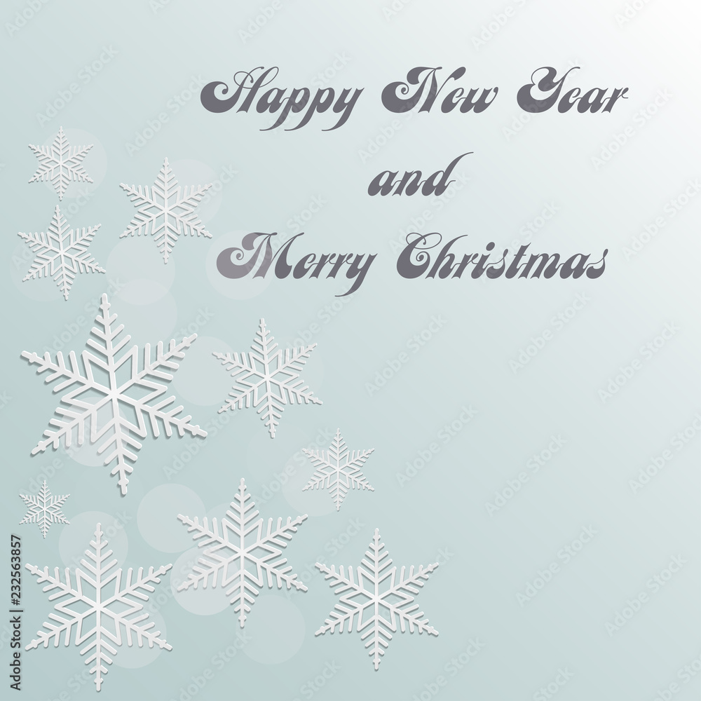 Vector illustration abstract Christmas Background - eps10. Holiday greeting with snowflake background