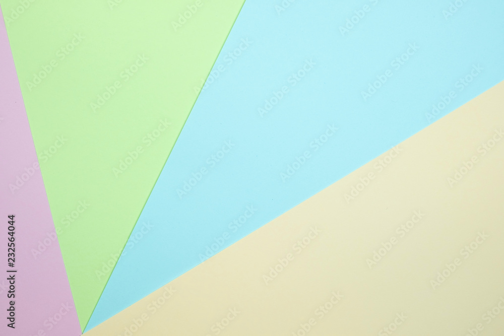 Fashionable pastel colored paper flat lay top view, geometric background texture, pink, purple, yellow, beige, green and blue. Fashionable pastel colored paper flat lay top view, geometric background texture, pink, purple, yellow, beige, green and blue.