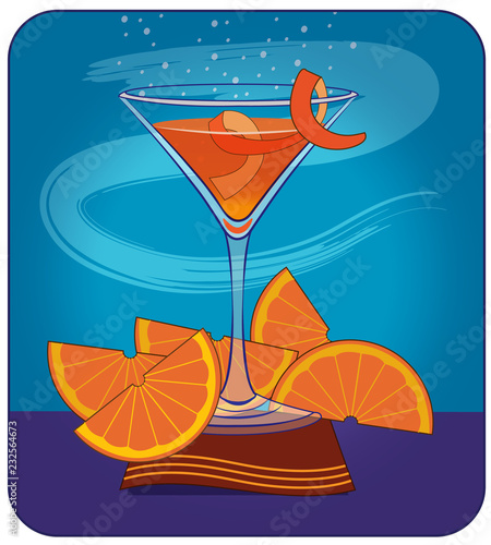 Martini / An orange martini with slices.