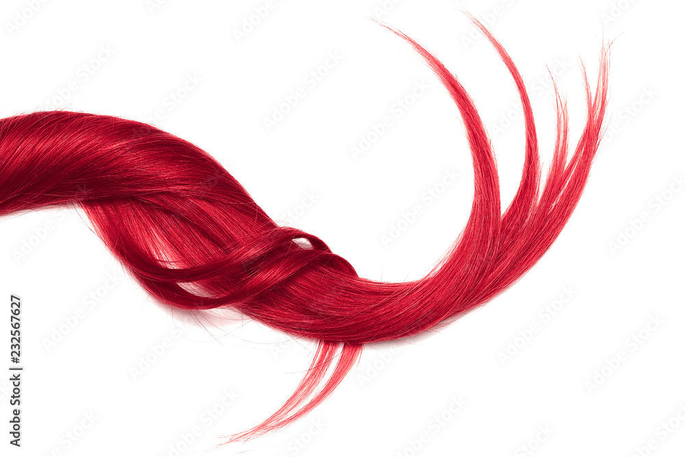 Pink natural hair, isolated on a white background Pink natural hair, isolated on a white background