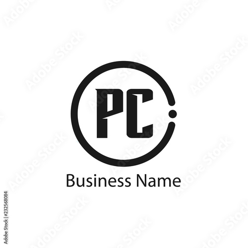 Initial letter PC Logo Template Design