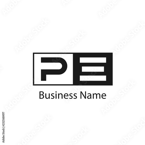Initial letter PE Logo Template Design