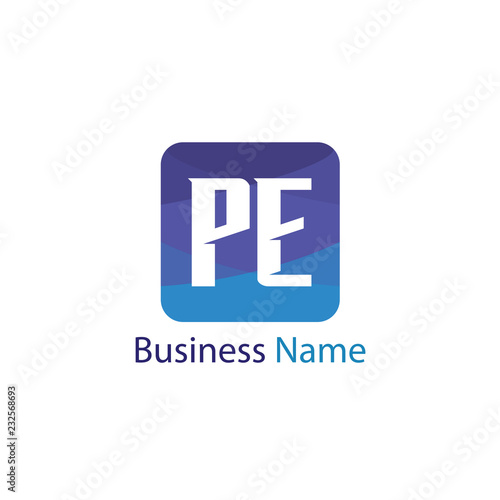 Initial letter PE Logo Template Design