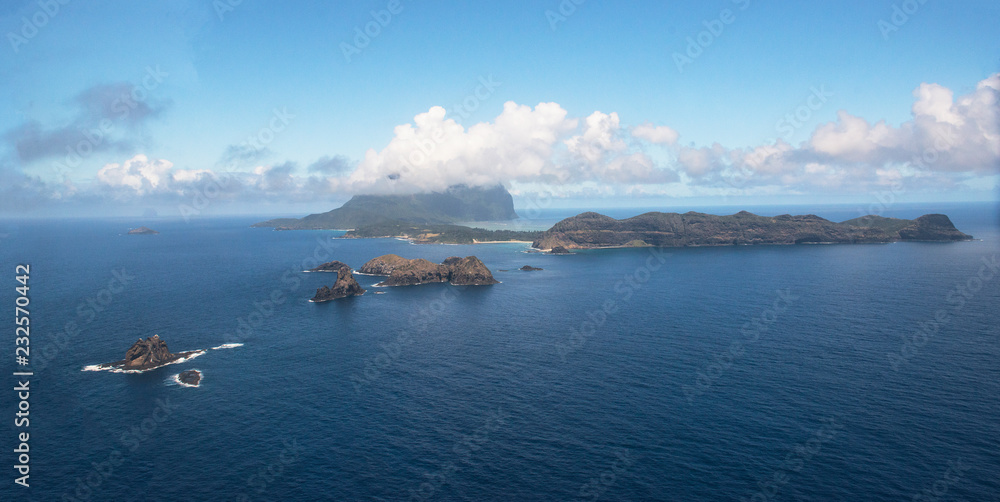 Naklejka premium Lord Howe island from above
