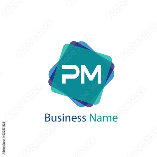 Initial letter PM Logo Template Design
