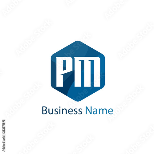 Initial letter PM Logo Template Design