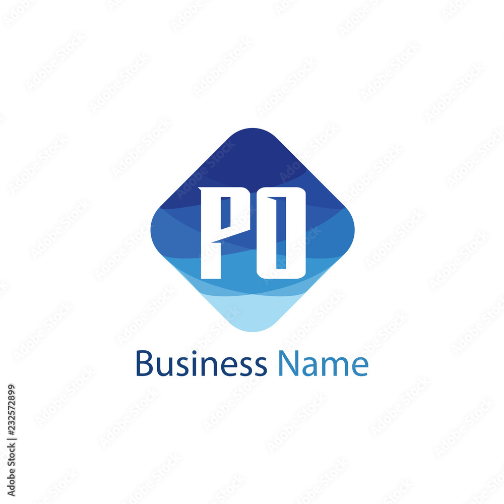 Initial letter PO Logo Template Design
