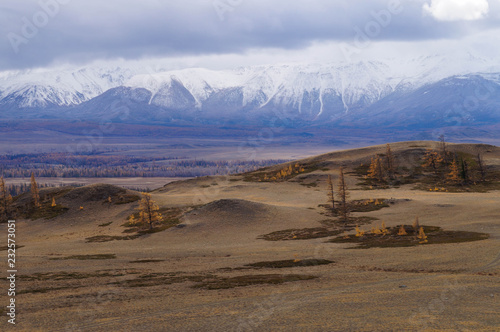 Beautiful view of Kurai Valley in autumn,Russia.