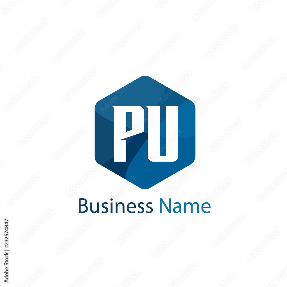 Obraz premium Initial letter PU Logo Template Design