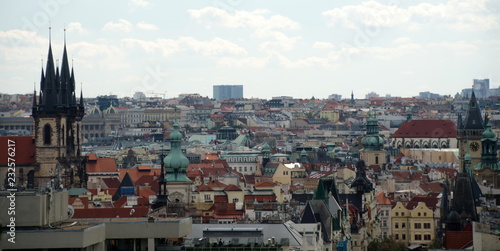 Looking at churches and towers of Prague Old town from Letna Park hill © Dmitri Kotchetov