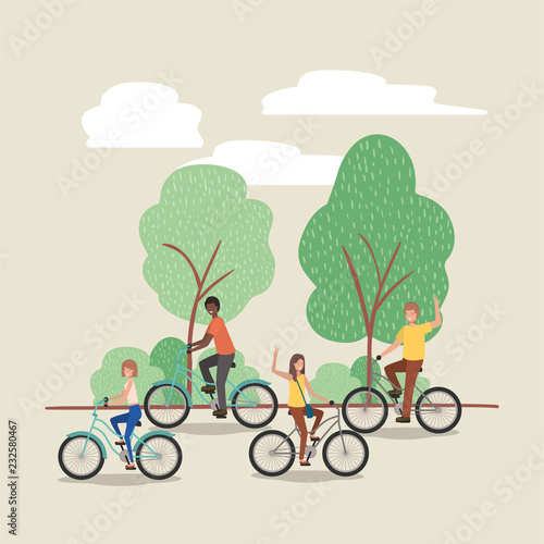 group of people on bicycle in the park