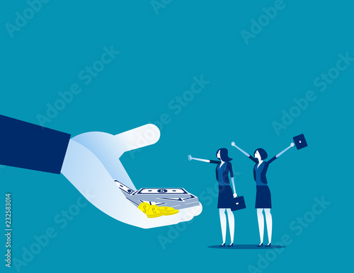 Company offer salaries to employees. Concept business vector illustration, Bonus, Salary up, Growth.