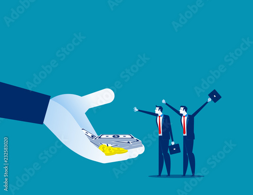 Company offer salaries to employees. Concept business vector illustration, Bonus, Salary up, Growth.