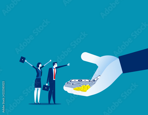 Company offer salaries to employees. Concept business vector illustration, Bonus, Salary up, Growth.