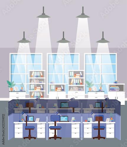 modern office workplace teamwork scene