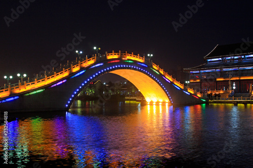 Huifeng lake night scene, China...