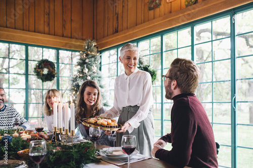 Family Enjoying Christmas Dinner