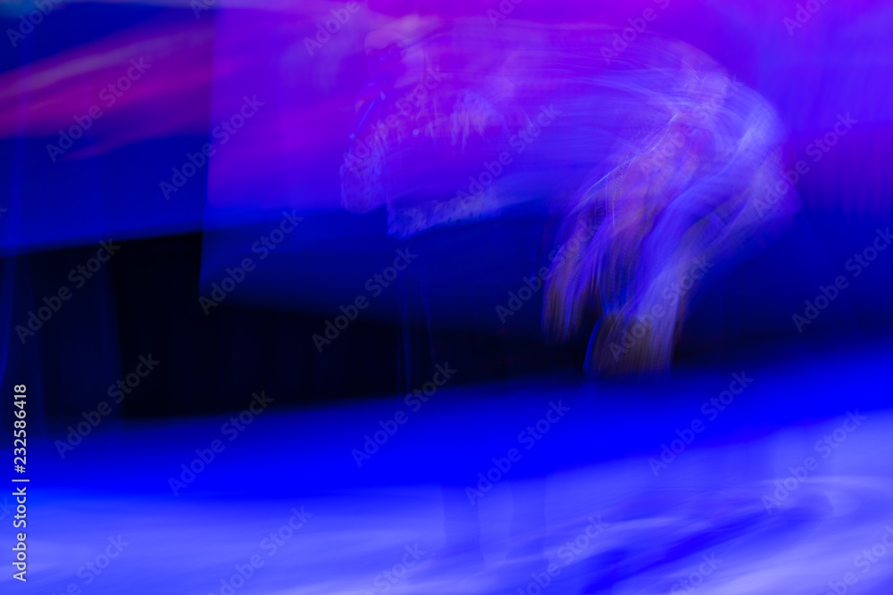 Fototapeta premium Beautiful movements in dance, shot on long exposure. Children ensemble. Moscow. Russia