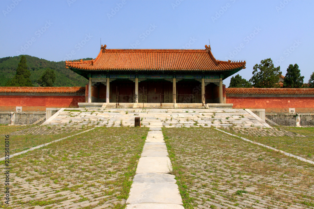 ancient Chinese landscape architecture in the Eastern Tombs of the Qing Dynasty, China...