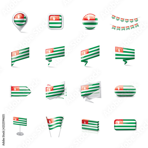Abkhazia flag, vector illustration on a white background.