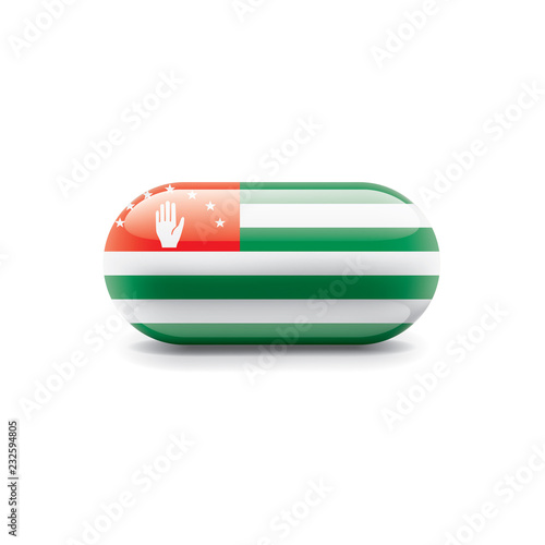 Abkhazia flag, vector illustration on a white background.