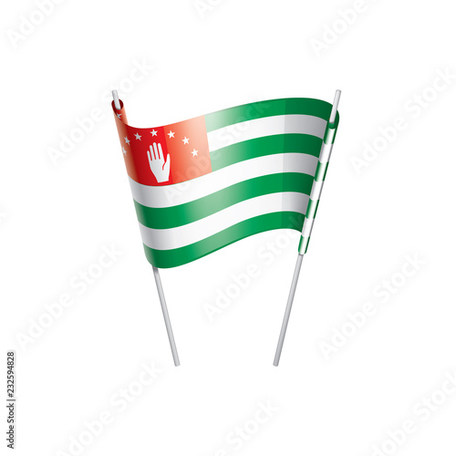 Abkhazia flag, vector illustration on a white background.