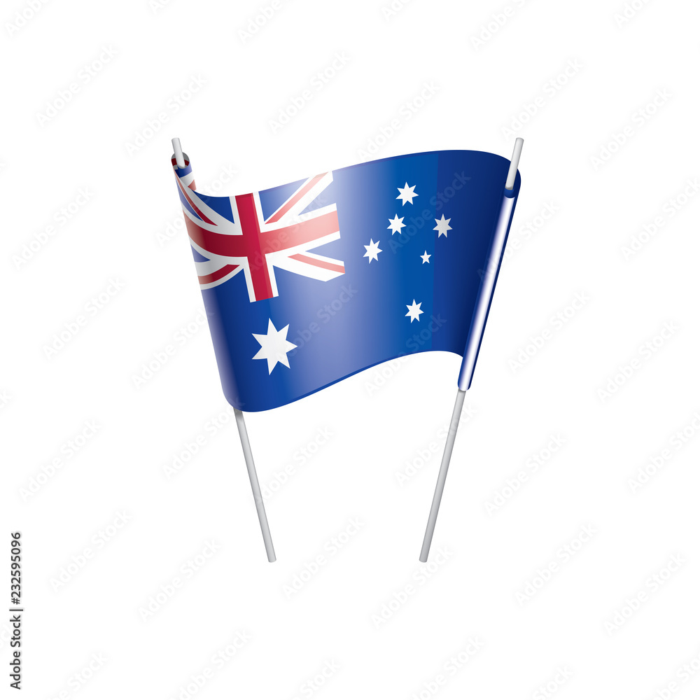 Australia flag, vector illustration on a white background. Australia flag, vector illustration on a white background.