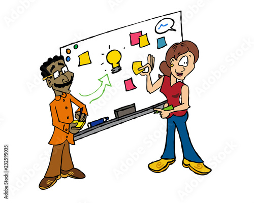 Fotografie White board facilitation Sophie and Raj