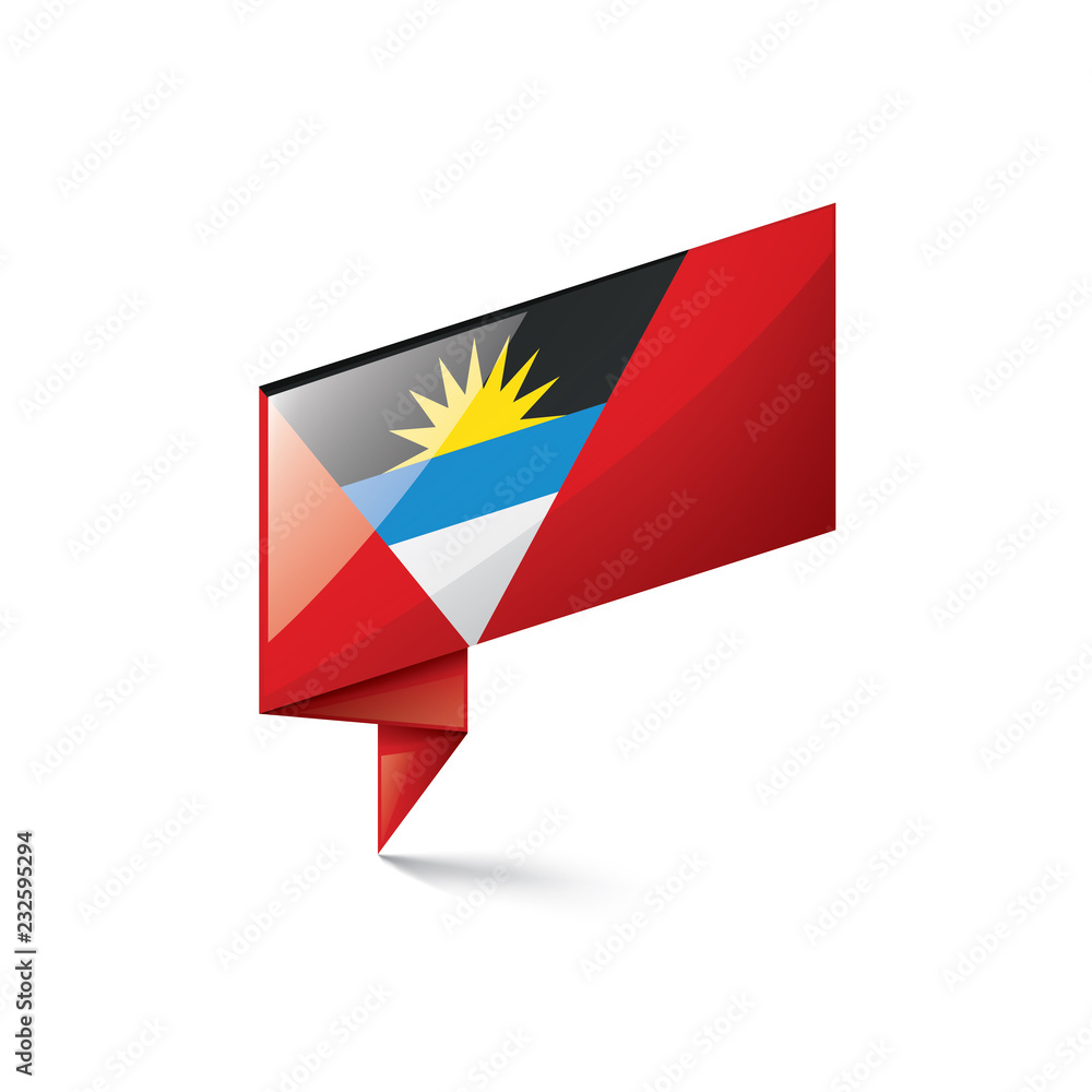 Antigua and Barbuda flag, vector illustration on a white background Antigua and Barbuda flag, vector illustration on a white background