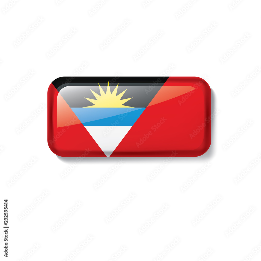 Antigua and Barbuda flag, vector illustration on a white background Antigua and Barbuda flag, vector illustration on a white background