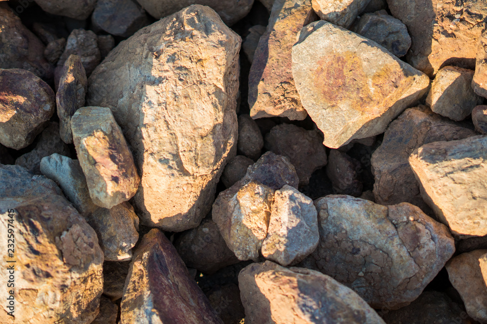 Pile of stones in the construction zone Pile of stones in the construction zone