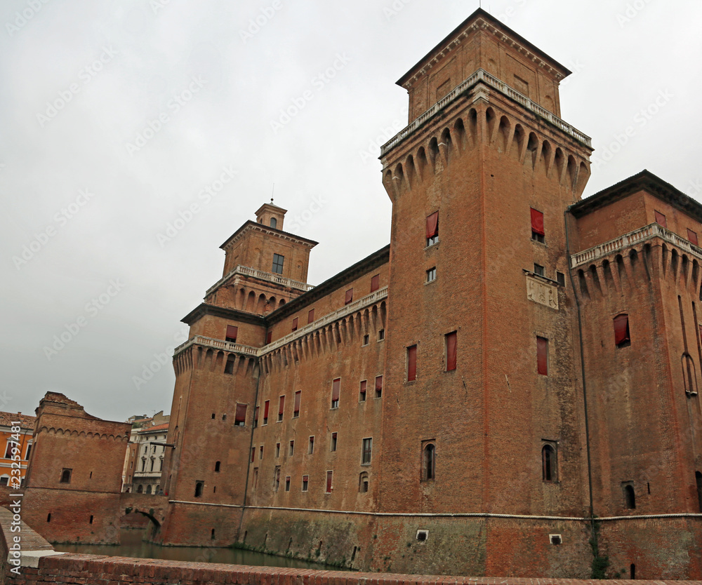 Ancient Castle in Ferrara City in Italy