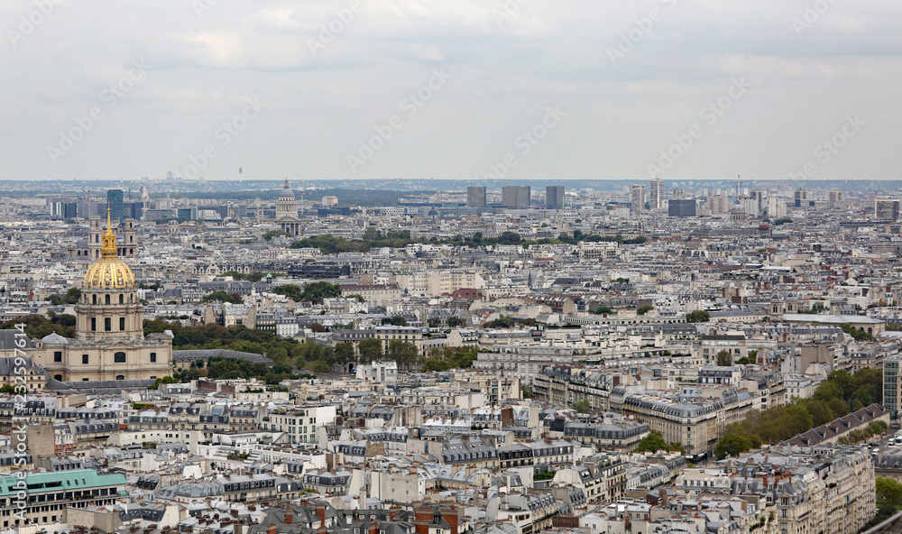 panoram of Paris from the Eiffel Tower