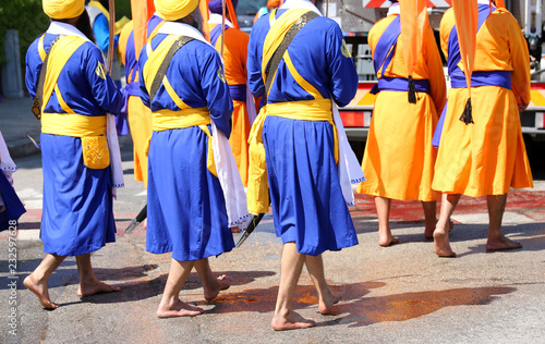 Sikh men at a religious rally