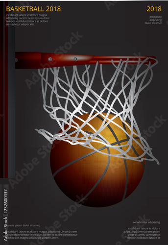 Basketball Poster Advertising Vector Illustration