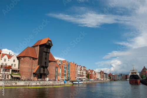 Hanseatic League houses on river Motlawa - Gdansk, Polen