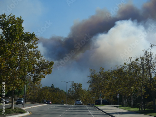 Woolsey Fire,  Wildfire in Los Angeles. November 2018.  Natural disaster
