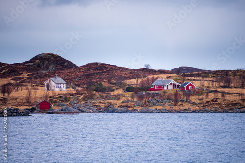 Norway colorful village along the coast