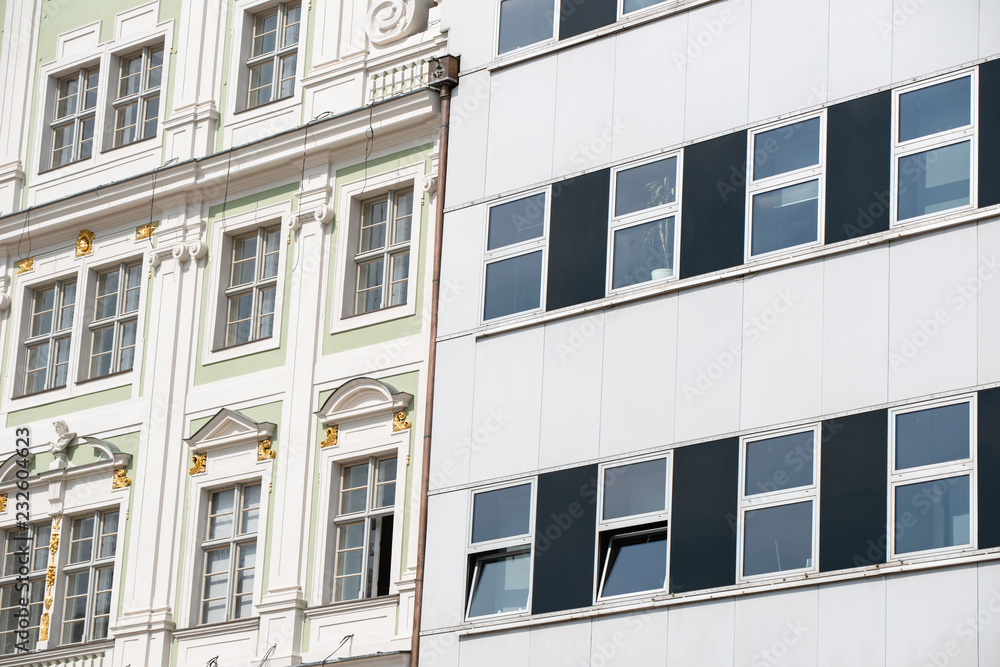 Fototapeta premium two different buildings