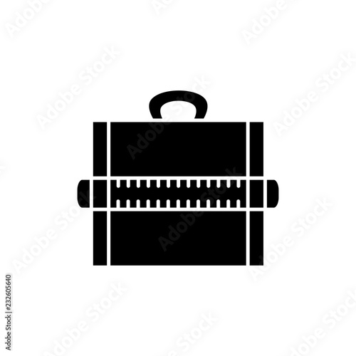 Black & white vector illustration of portable drawing board with ruler. Flat icon of drafting table for architect, engineer, draftsman. Technical & mechanical drawing tool. Isolated object