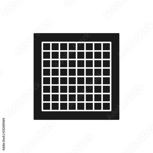 Black & white vector illustration of graph paper with grid lines. Flat icon of material for architect, drafter, engineering, mathematics. Technical & mechanical drawing supply. Isolated object