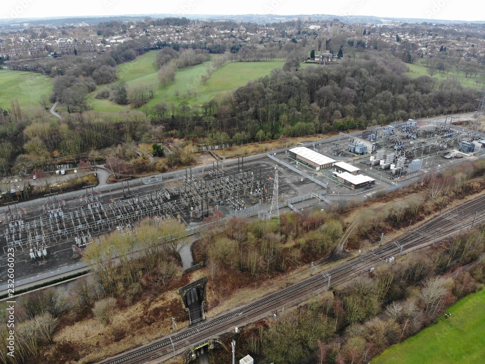Power station aerial photo